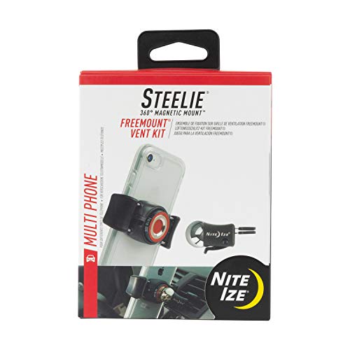 Nite Ize Original Steelie Freemount Vent Kit Adjustable Magnetic Bracket + Car Vent Mount For Smartphones