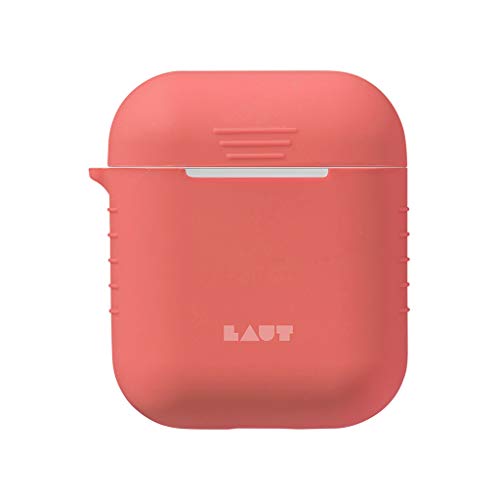 Laut Pod For Airpods Charging Case | Slim Protective | Silicone Rubber | Easy Grip | Anti-Scratch (Coral (Pink))