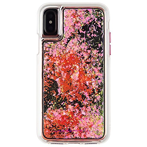 Case-Mate Iphone X Case Glow Waterfall Glow In The Dark Cascading Liquid Glitter Protective Design Apple Iphone 10 Pink Glow