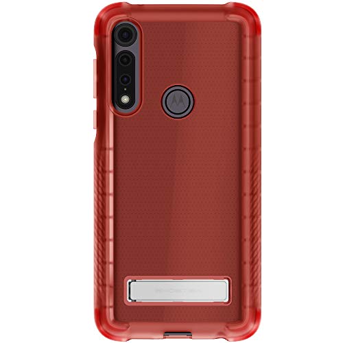 Ghostek Covert Moto G Power Clear Case With Stand Super Slim Thin Shockproof Design Heavy Duty Protection Hand Gripper Bumper Wireless Charging Compatible For 2020 Moto G Power (6.4 Inch) (Pink)