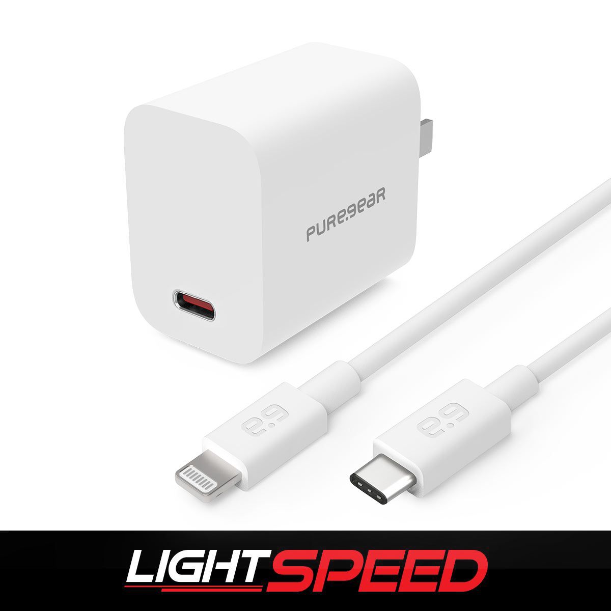 Puregear Lightspeed - 20w Single Usb-C Pd Wall Charger - White