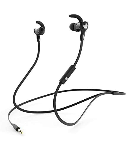 Ncredible Ax-P Wired Earbuds, Rich Balanced Sound, Secure Noise-Isolating Fit, Custom Ear Tip And Hook Sizes, In-Line Mic And Controls, Black