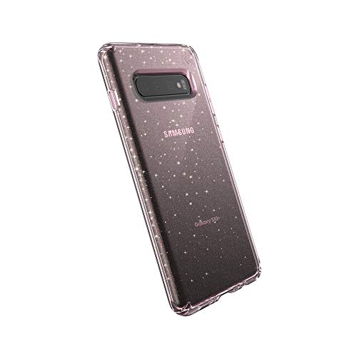 Speck Products Presidio Clear+Glitter Samsung Galaxy S10 Plus Case, Glitter Bella Pink With Gold Glitter/Bella Pink (124610-6603)