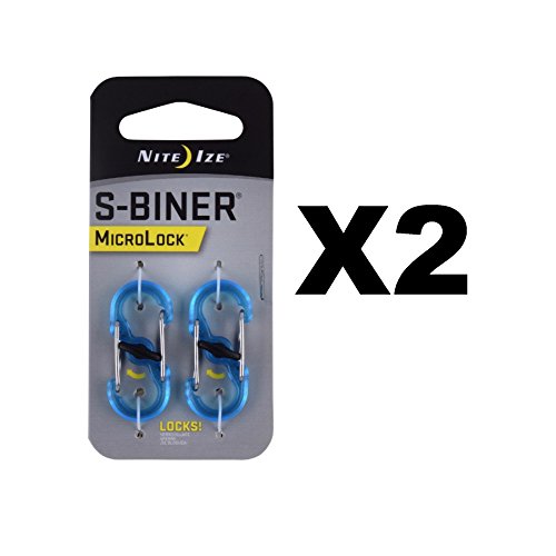 Nite Ize S-Biner Microlock Polycarbonate Translucent Blue Locking (2-Pack Of 2)