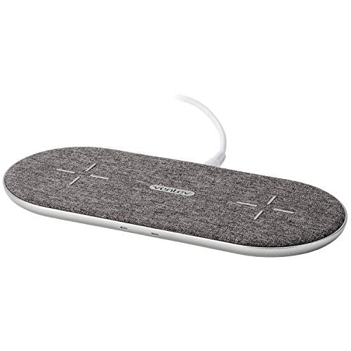 Ventev Wireless Charger Qi Chargepad+ | Fast Charging Wireless Charge Pad | Universally Compatible With Apple (7.5w) And Samsung (10w), Works With All Qi Enabled Devices | Grey (Duo)