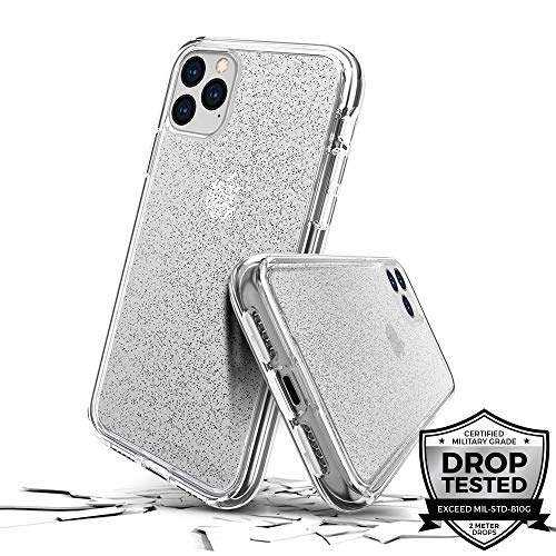 Prodigee [Superstar Clear For Iphone Pro Max / 6.5'' 2019 Case Clear Transnsparent 2 Meter Military Certified Drop Shock Test Cell Phone Case Cover Super Thin Slim Protective Sparkle Glitter Flakes