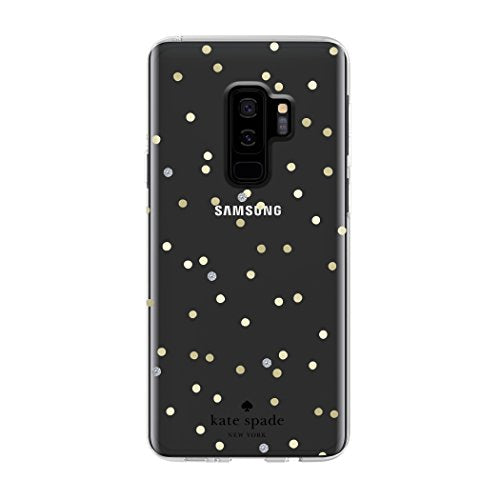 Kate Spade New York Protective Hardshell Case For Samsung Galaxy S9+ Multi Scatter Dot Gold / Clear With Stones