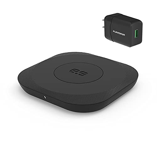 Puregear, 15w Qi-Certified Fast Wireless Charging Pad For Galaxy S21,S20,S10,S9,S8,Note 20,10. Iphone 12, 12pro, 12 Pro Max, Se, 11, 11pro, 11 Pro Max, Xs Max, Xr, Xs, X, 8, Airpods Include Ac Adapter