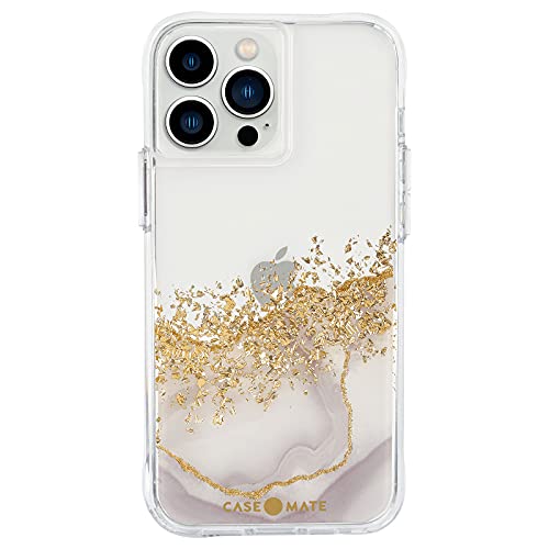 Case-Mate Karat Marble Hardshell Case W/ Antimicrobial For Iphone 13 Pro Max Gold