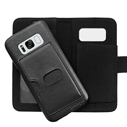 Prodigee [Wallegee] Galaxy S8 (5.8") Leather Wallet Credit Card Holder Id Slot Case Flip Folio Book 2-In-1 Cover