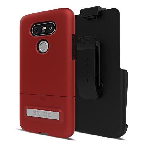 Seidio Surface Cell Phone Case With Kickstand And Holster For Lg G5 Retail Packaging Dark Red/Black