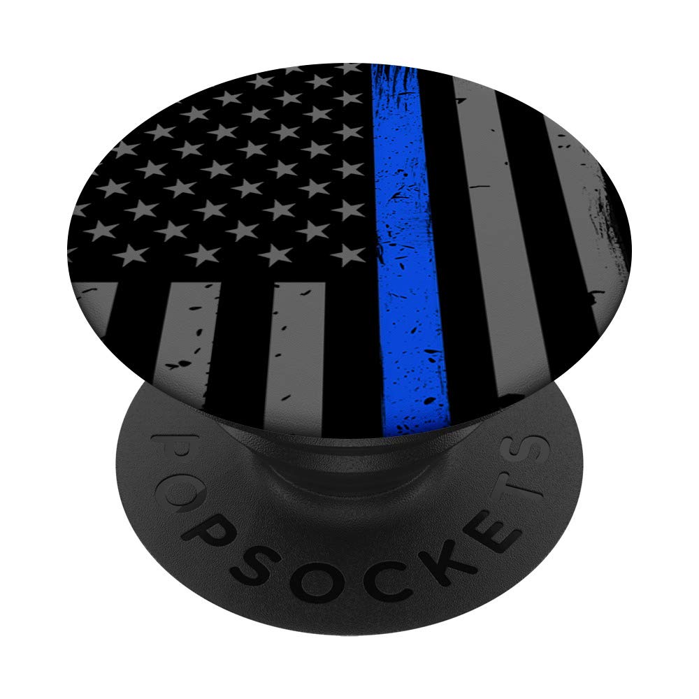 Thin Blue Line Flag Popsockets Popgrip: Swappable Grip For Phones & Tablets