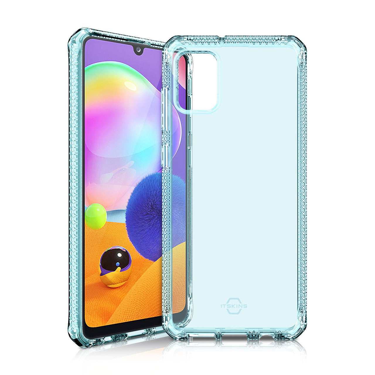 Itskins Spectrum Clear Protective Phone Case Compatible With Galaxy A51, Slim Hybrid Case, Anti-Yellowing, And Heavy Duty Shockproof Cover, Military Phone Case Light Blue