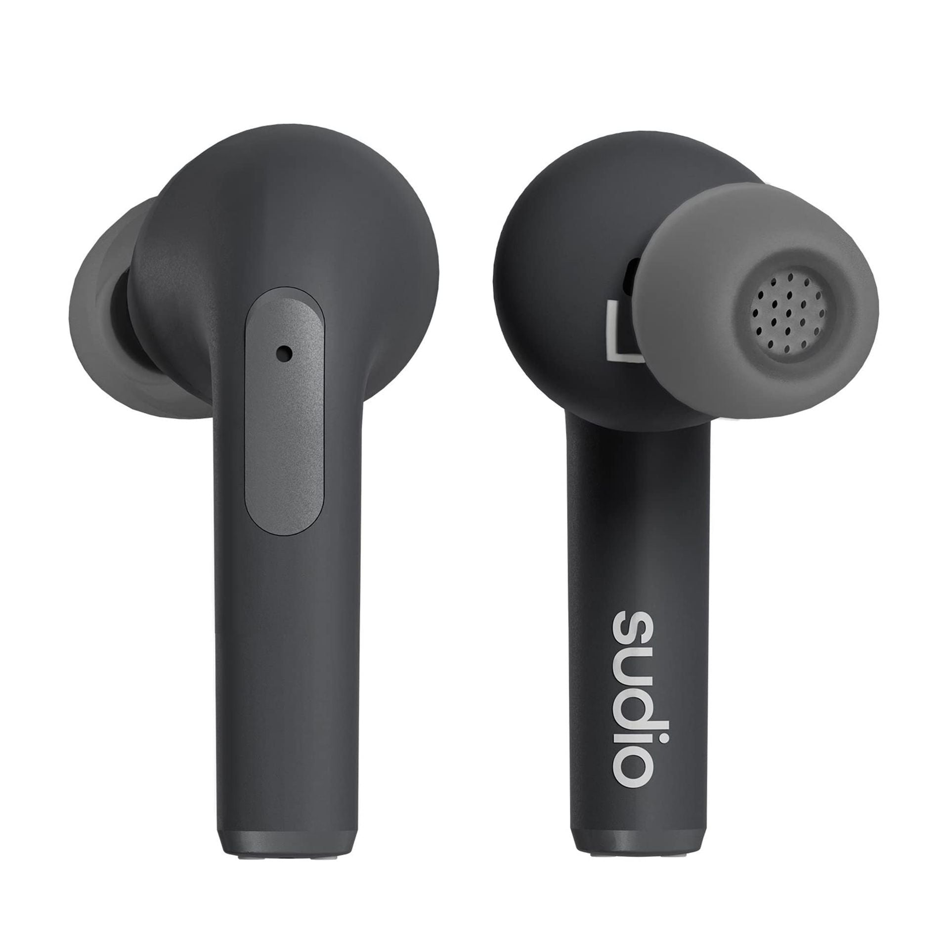 Sudio N2 Pro True Wireless Bluetooth In-Ear Earbuds With Anc Multipoint Connection, Ipx4 Water Resistant, Usb-C And Wireless Charging, Microphone, 30h Play Time With Charging Case (Black)