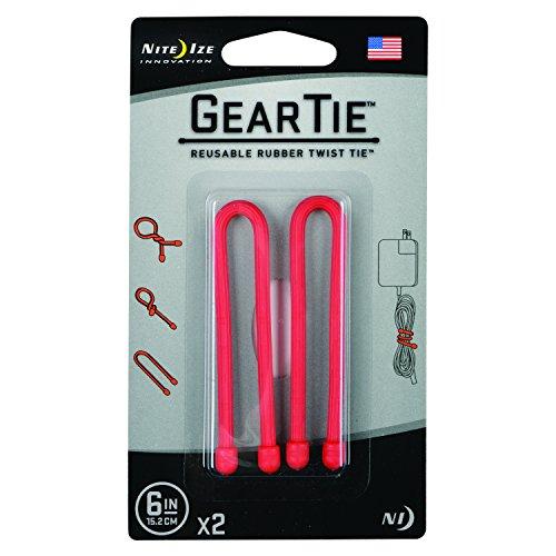 Nite Ize Gt6-2pk-10 Gear Tie, 6-Inch, Red, 2-Pack