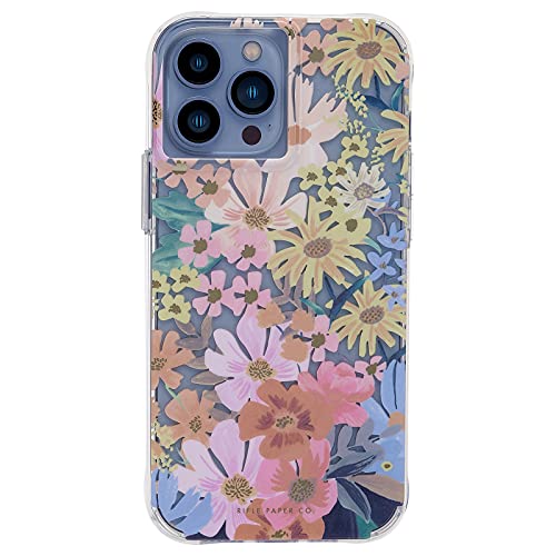 Rifle Paper Co. Iphone 13 Pro Case 10ft Drop Protection With Wireless Charging Luxury Floral Print 6.1' Cute Case For Iphone 13 Pro Slim, Anti Scratch, Shock Absorbing Materials Marguerite