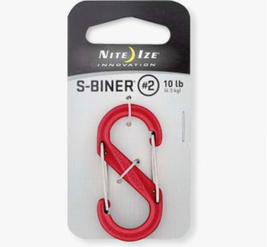 Nite Ize S Biner Plastic Carabiner Strong Key Chain Clip Hook Camping Size #2, 10 Pcs Red/Maroon