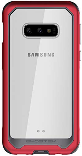 Ghostek Atomic Slim Galaxy S10e Clear Case With Space Metal Bumper Super Heavy Duty Protection Military Grade Shockproof Design And Wireless Charging Compatible 2019 Galaxy S10e (5.8 Inch) (Red)