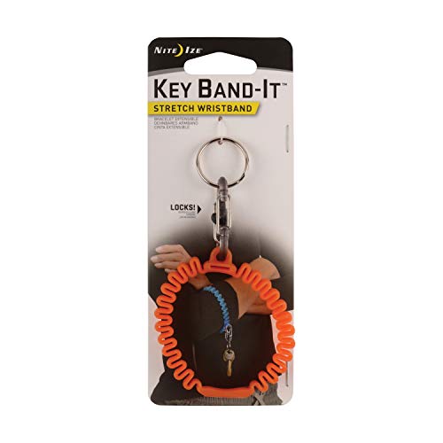 Nite Ize Key Band-It, Stretch Wristband Key Chain With S-Biner Clip, Orange