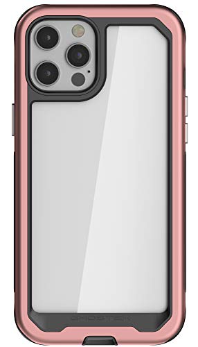 Ghostek Atomic Slim Designed For Iphone 12 Pro Max Case With Protective Metal Bumper Made Of Super Tough Lightweight Military Grade Aluminum Alloy, Iphone 12 Pro Max 5g (6.7 Inch) (Pink)