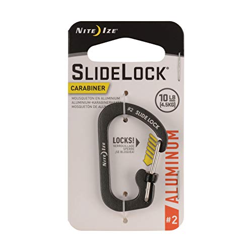 Nite Ize Csla2-09-R6 Slidelock Carabiner, Size #2, Charcoal Grey