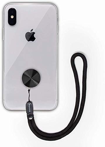 Moxyo Zigi Band Universal Cell Phone Lanyard, Charm And Wrist Strap, Works With All Smartphones And Tablets Including Iphone And Galaxy & Most Cases (Black Anodized With Black Lanyard)