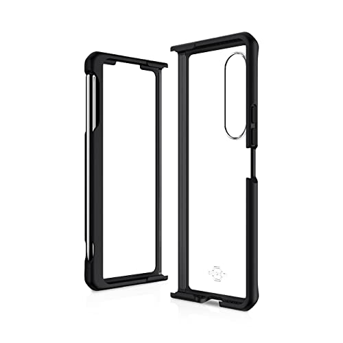 Itskins Hybrid Solid Protective Case For Galaxy Z Fold3 5g Plain Black And Transparent