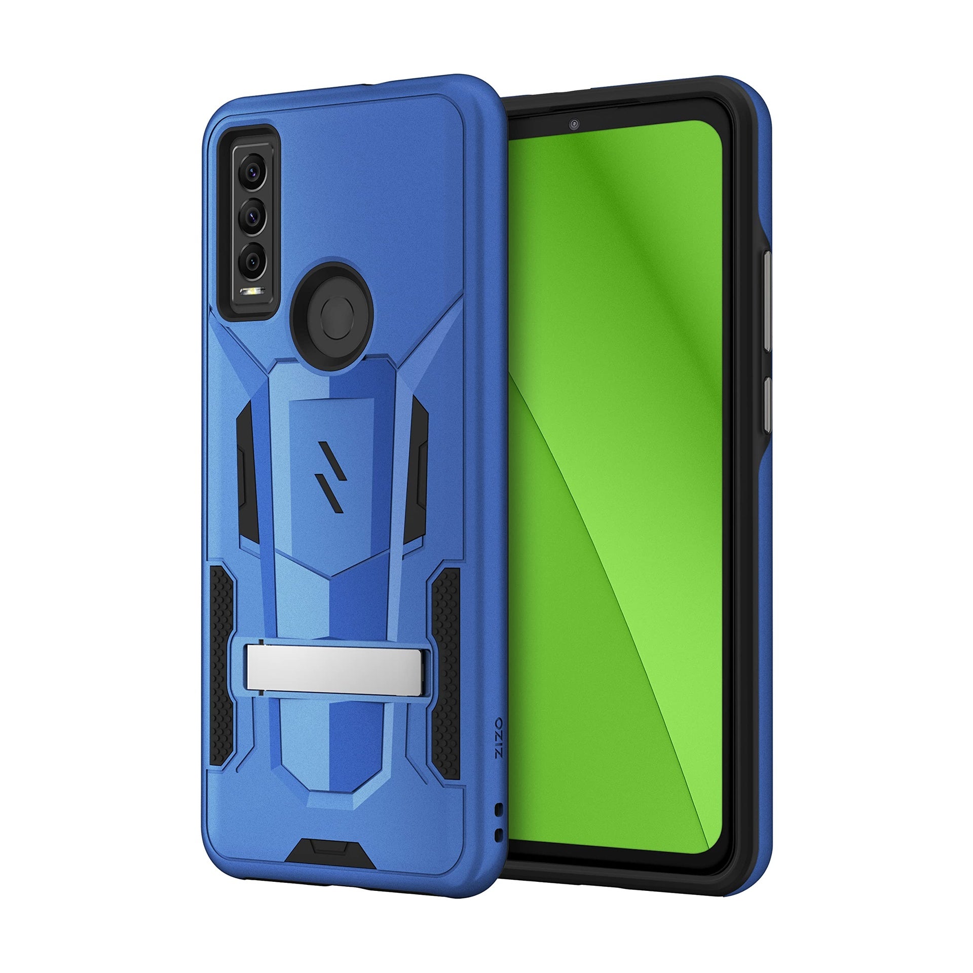 Zizo Transform Series For Cricket Ovation 3 Case Rugged Dual-Layer Protection With Kickstand Blue