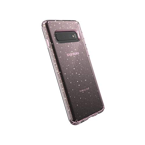 Speck Products Presidio Clear+Glitter Samsung Galaxy S10 Case, Glitter Bella Pink With Gold Glitter/Bella Pink