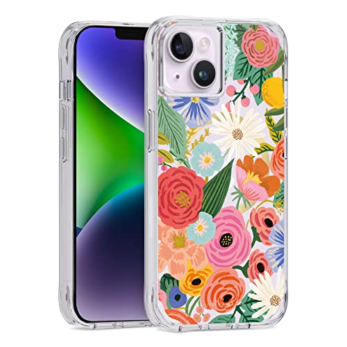 Rifle Paper Co. Iphone 14 Plus Case [Compatible With Magsafe] [10ft Drop Protection] Cute Iphone Case 6.7" With Floral Pattern, Anti-Scratch Tech, Shockproof Material, Slim Fit Garden Party Blush