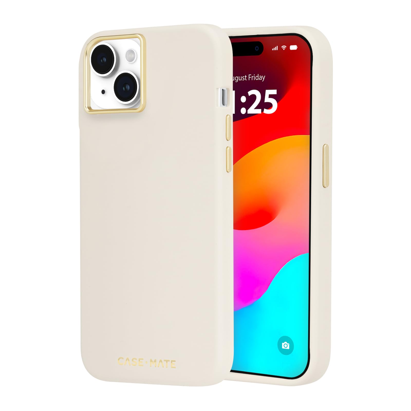 Case-Mate Iphone 15 Plus Case Silicone Beige [12ft Drop Protection] [Compatible With Magsafe] Magnetic Cover With Soft Silicone Material For Iphone 15 Plus 6.7", Anti-Scratch, Shockproof, Slim