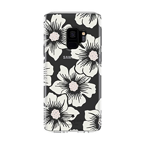 Kate Spade New York Protective Hardshell Case For Samsung Galaxy S9 Multi Hollyhock Floral Clear / Cream With Stones