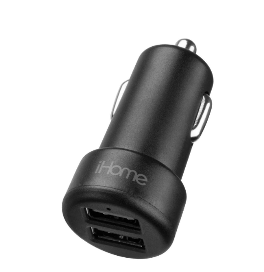 Ihome 3.4a, 2 Usb Dc Car Charger (Black), 1 Each