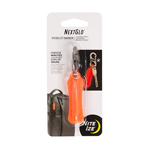 Nite Ize Nextglo Visibility Marker With S-Biner Clip, Patented Glow In The Dark Technology, Clip It Anywhere, Blaze Orange