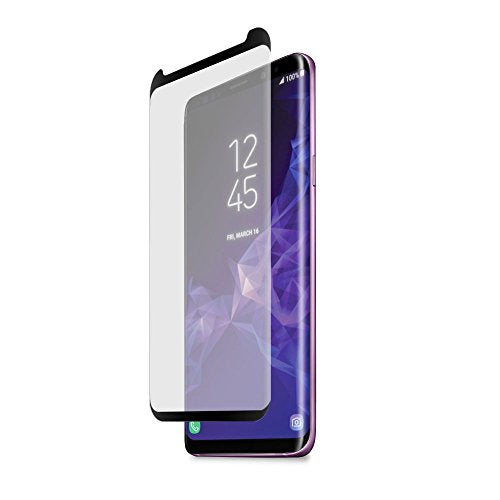 Puregear Samsung Galaxy S9 Hd Clear Curved Glass Screen Protector With Top/Bottom Black Border And Self Alignment Tray, Touch Sensitive, Case Friendly