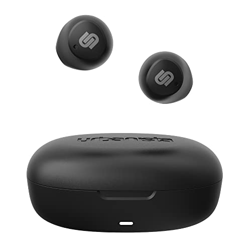 Urbanista Lisbon Wireless Earbuds, Bluetooth 5.2 Enhanced Small Headphones, Touch Controls, 27 Hr Playtime, Usb C Fast Charging Case, Ipx Sweatproof Headphones For Running, Sports, Midnight Black