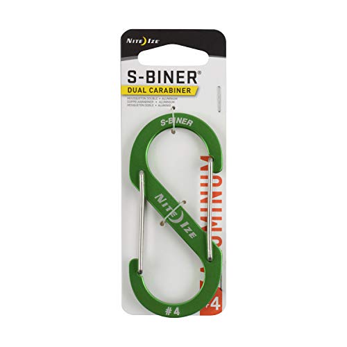 Nite Ize Sba4-17-R6 Size-4 S-Biner Dual Carabiner, Aluminum, Lime Green