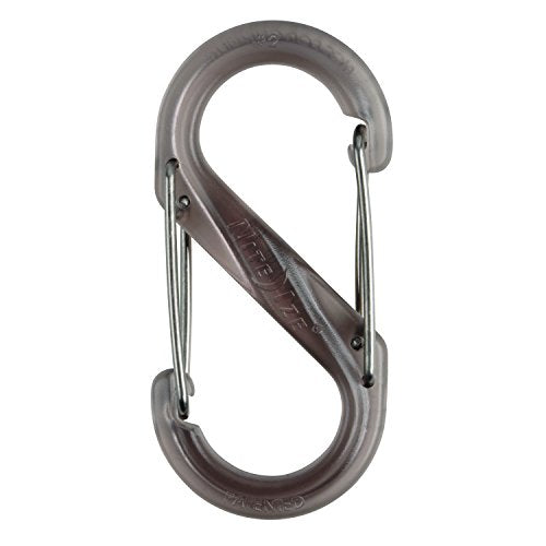 Nite Ize S-Biner Plastic Size-2 Double-Gated Carabiner, Lightweight And Strong, Transparent Smoke,  (Sbp2-03-06t)