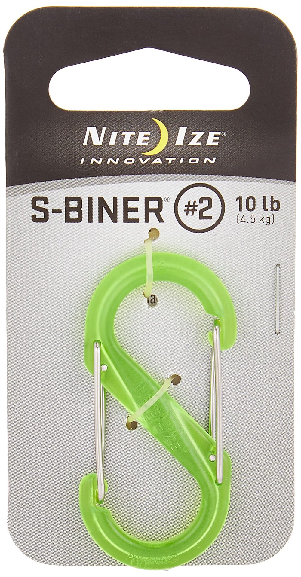 Nite Ize S-Biner Plastic Size-4 Double-Gated Carabiner, Lightweight Yet Strong, Transparent Smoke