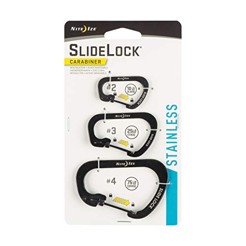 Nite Ize Cslc-01-R6 Carabiner Sidelock 3er-Set, Assorted, Black