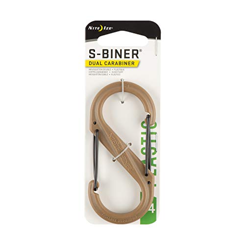 Nite Ize S-Biner Size-4 Dual Carabiner, Strong Plastic, Coyote