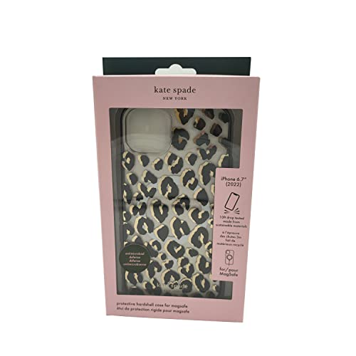 Kate Spade New York Protective Hardshell Case Compatible With Magsafe For Apple Iphone 14 Plus City Leopard Black [Ksiph-236-Ctlb]