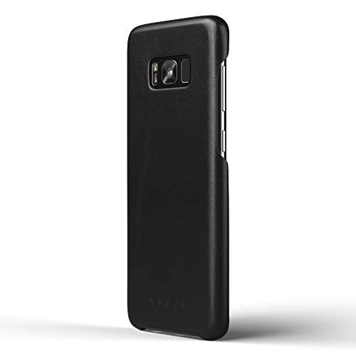 Mujjo Full Leather Case For Samsung Galaxy S8 Plus | Premium Genuine Leather, Natural Aging Effect | Slim, Leather Wrapped, Wireless Charging (Black)