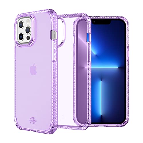 Itskins Spectrum Clear Protective Phone Case Compatible With Iphone 13 Pro Max, Slim Hybrid Case, Anti-Yellowing, And Heavy Duty Shockproof Cover, Military Phone Case | Light Purple