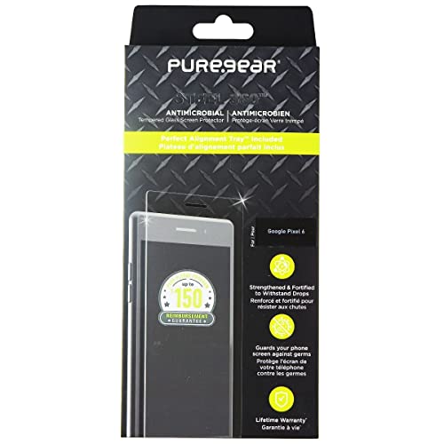 Puregear Google Pixel 6 Steel 360 Antimicrobial Tempered Glass Screen Protector With Perfect Alignment Tray