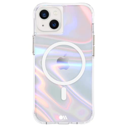 Case-Mate Iphone 13 Case Soap Bubble [10ft Drop Protection] [Compatible With Magsafe] Magnetic Cover With Iridescent Swirl Effect For Iphone 13 6.1", Anti-Scratch, Shock Absorbent, Slim Fit