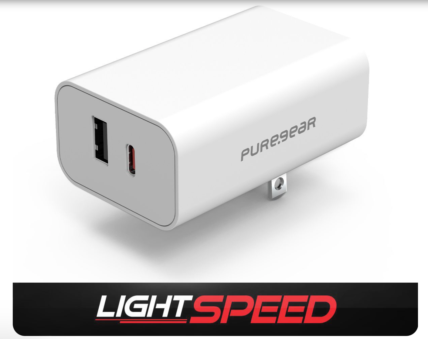 [810032997373] Lightspeed - 30w Dual Port Usb-A + Usb-C Pd Wall Charger - White