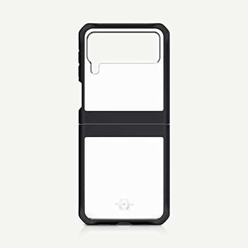 Itskins Hybrid Solid Case For Galaxy Z Flip3 5g Plain Black And Transparent