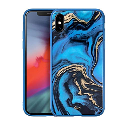 Laut Mineral Glass For Iphone Xs/Iphone X | 9h Super Tough Tempered Glass | Anti-Scratch | Compatible With Wireless Chargers (Mineral Blue)