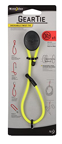 Nite Ize Glk12-33-R3 Gear Tie Dockable, 12-Inch, Neon Yellow